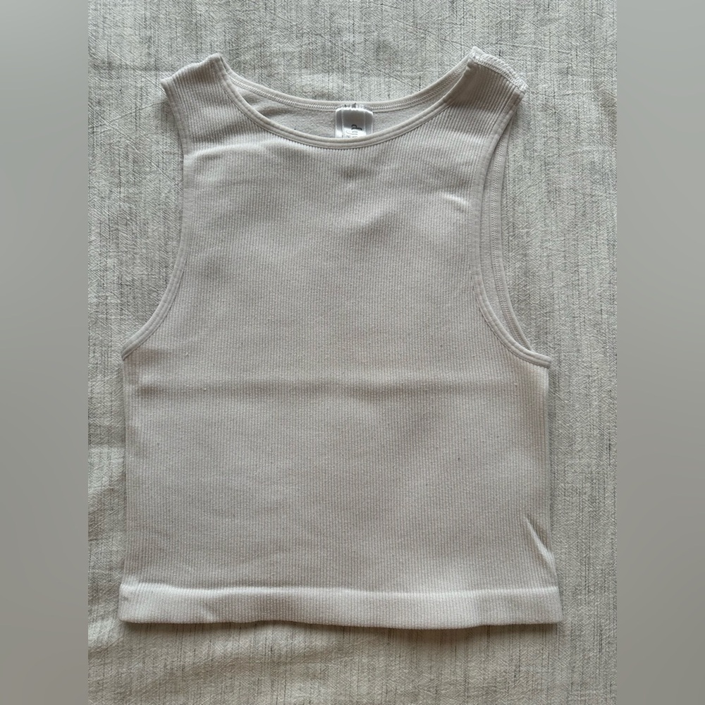 White muscle tank top